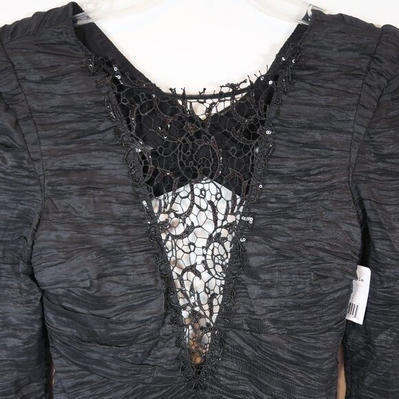 Free People Look of Love Ruched Lace Inset Dress 4 - Picture 14 of 15